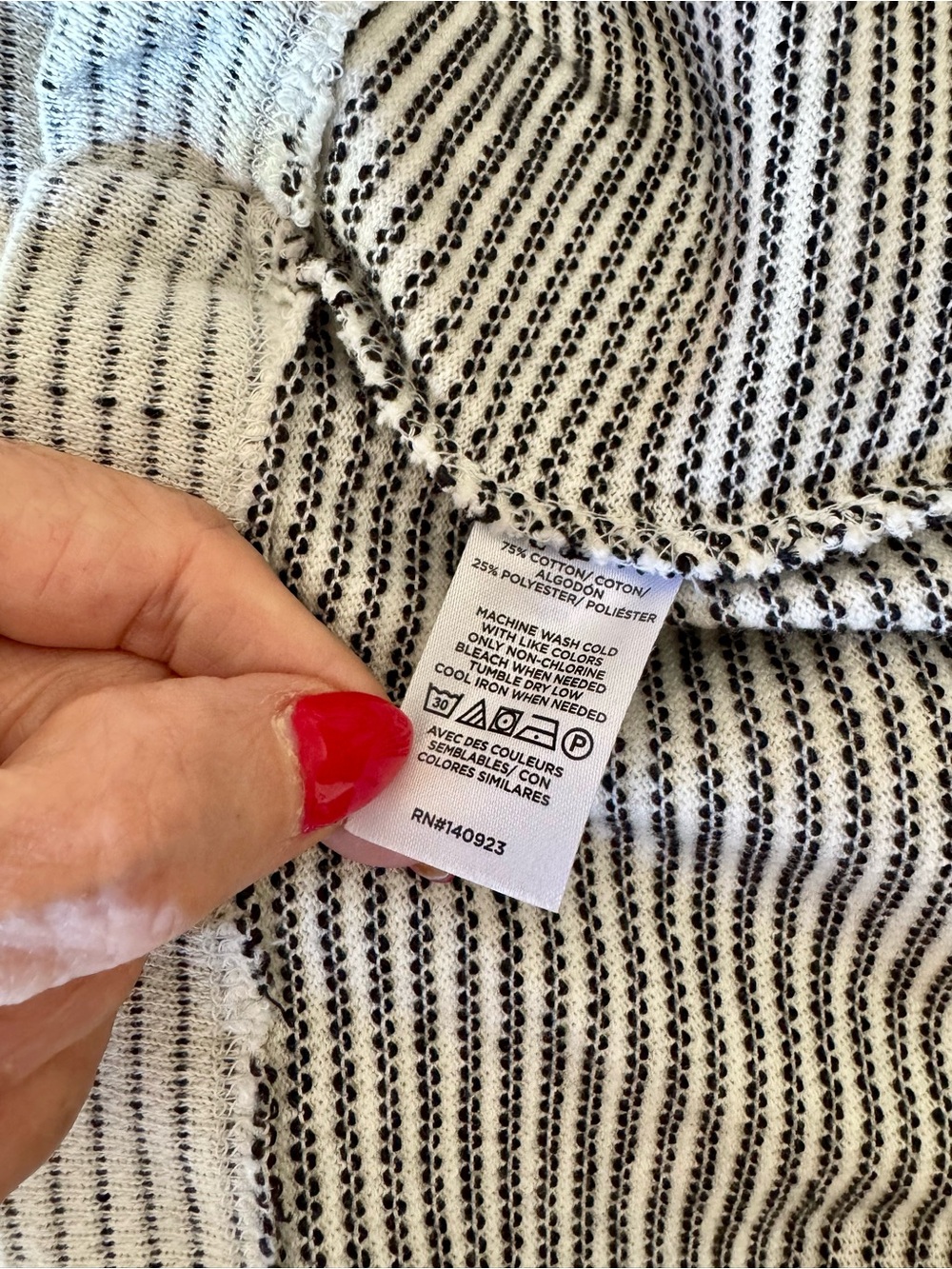 LOFT navy & white stripe French terry popover dress XL - Picture 9 of 11